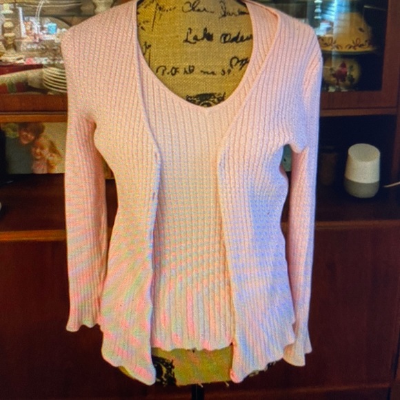 Belldini Light Pink Ribbed Cardigan And 